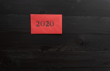 2020 number written on red paper