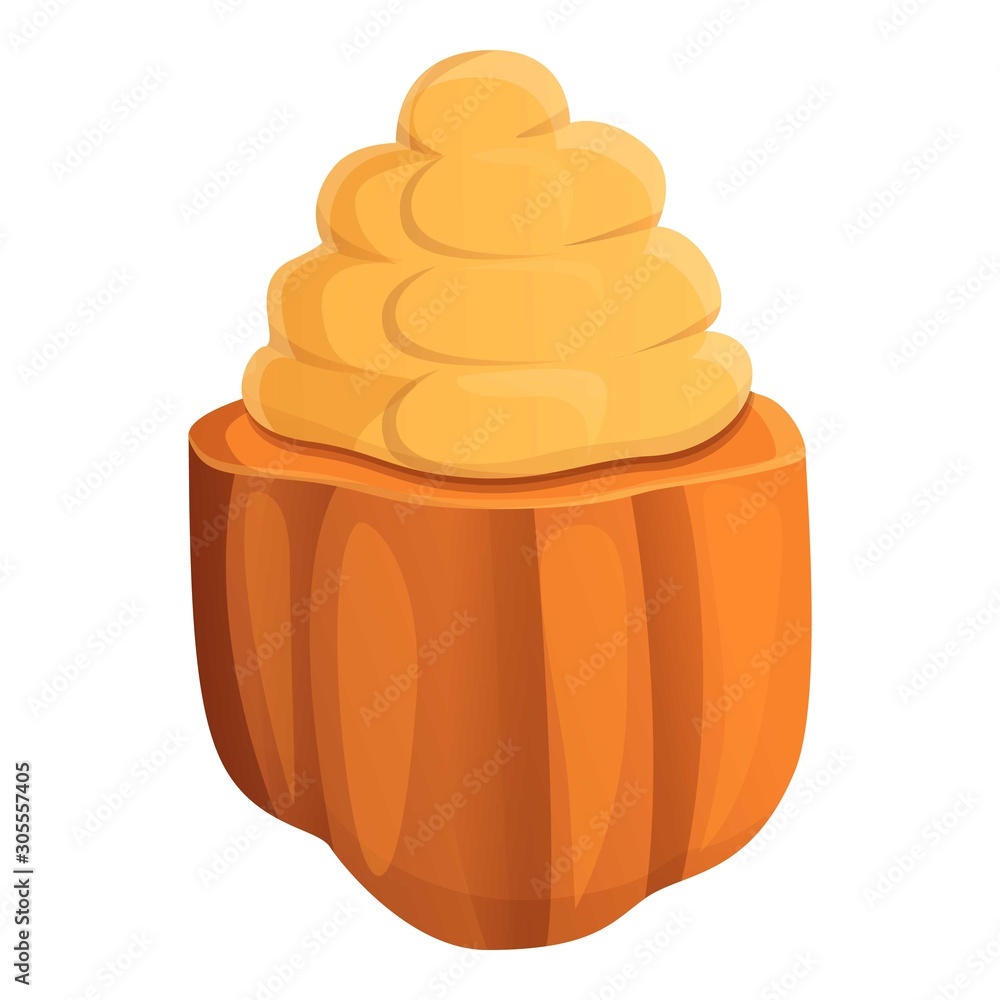 Poster cutted cocoa icon. cartoon of cutted cocoa vector icon for web design isolated on white background