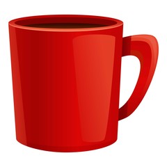 Hot chocolate mug icon. Cartoon of hot chocolate mug vector icon for web design isolated on white background