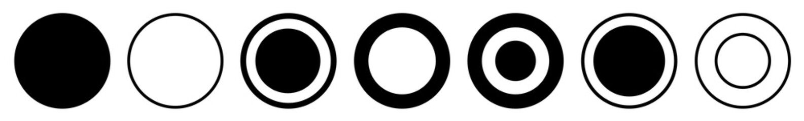 Fototapeta na wymiar Label Circle Black | Circles | Logo Sticker | Emblem Round | Icon | Variations