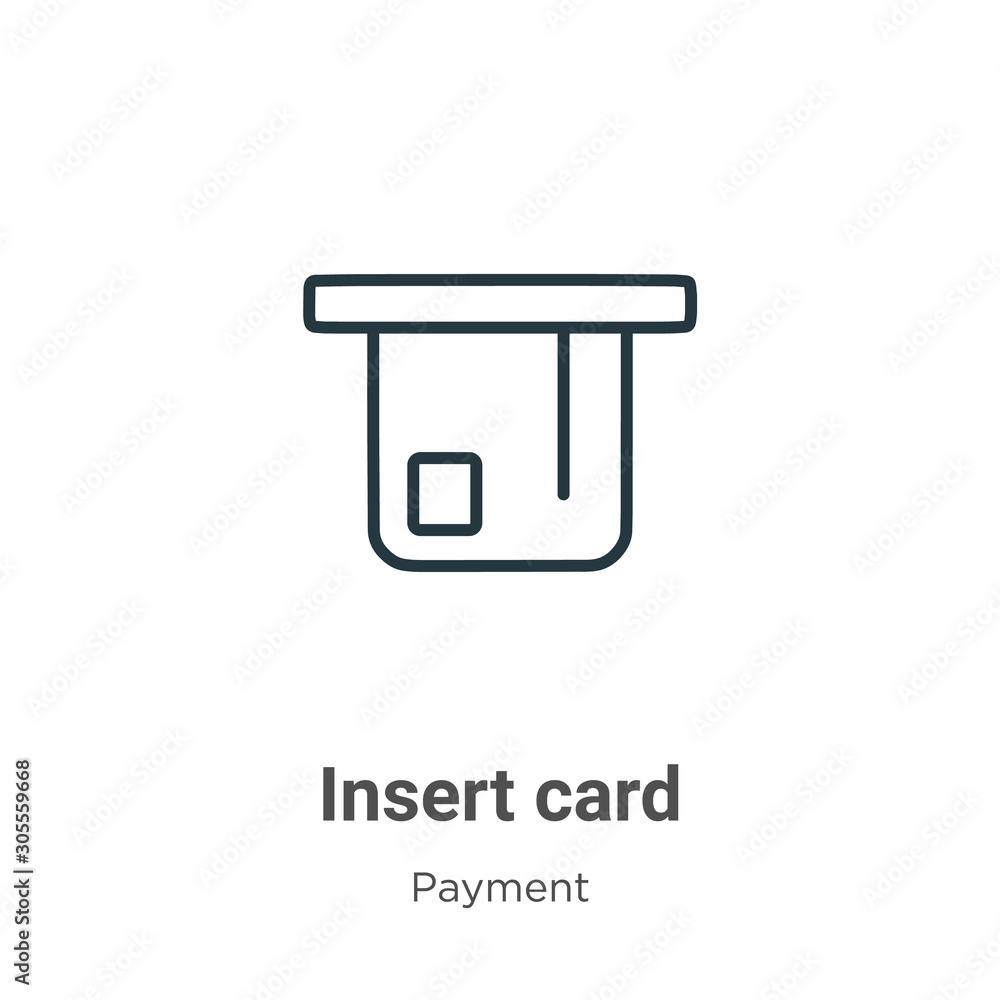 Poster insert card outline vector icon. thin line black insert card icon, flat vector simple element illust