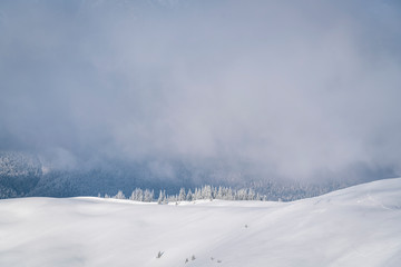 Alpine landscape in winter time.