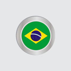 The Brazilian flag is horizontally isolated in official colors, map pins, like the original