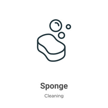Sponge outline vector icon. Thin line black sponge icon, flat vector simple element illustration from editable cleaning concept isolated on white background