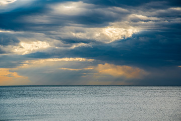 Sunrise over the Mediterranean Sea on the coast of Águilas, Spain