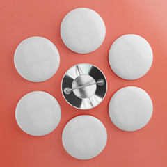 3d render illustration of pin mockups on color background