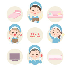Fototapeta premium Illustration set of moving person
