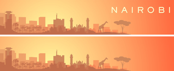 Nairobi Beautiful Skyline Scenery Banner - obrazy, fototapety, plakaty