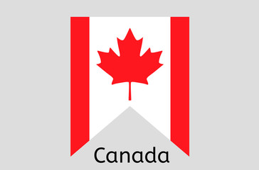 Canadian flag icon, Canada country flag vector illustration