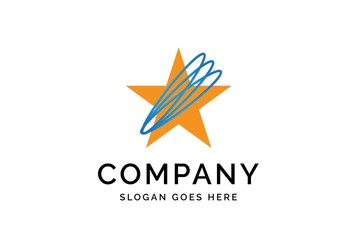 Obraz premium Modern abstract star flat illustration logo vector template