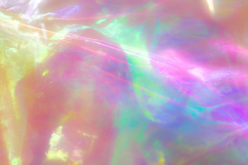 Colorful holographic background. Light reflection, rainbow colors. Magical marbling effect for...