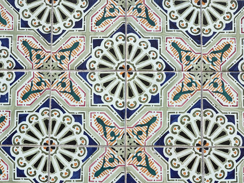traditional portuguese azulejo ceramic tiles