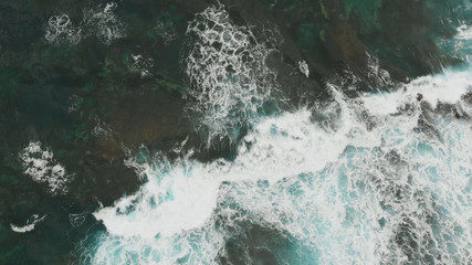 Aerial view of the coast of the Atlantic Ocean with turquoise water