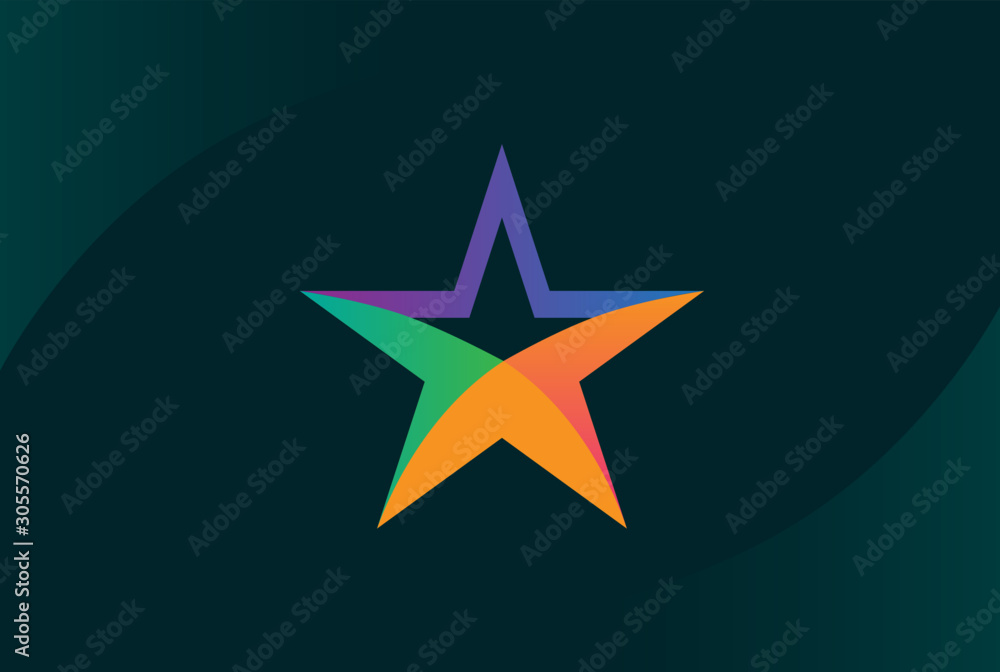 Wall mural modern abstract star flat illustration logo vector template