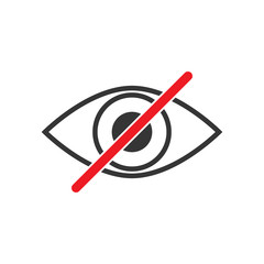 Forbidden look sign. Prohibited look icon - vector