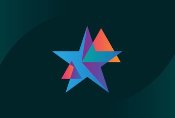 Modern abstract star flat illustration logo vector template