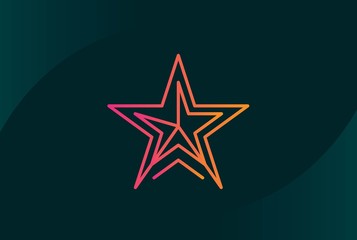 Modern abstract star flat illustration logo vector template