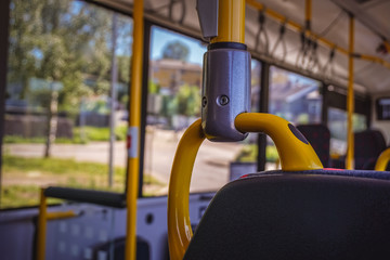City or public bus interior.