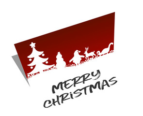 Merry Christmas card with white background