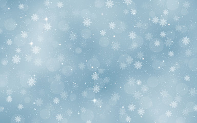 Christmas and New Year heavy snowfall vector background