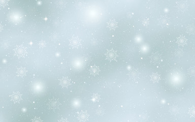 Christmas and New Year heavy snowfall vector background