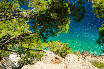 Croatian beautiful stone beach in Makarska