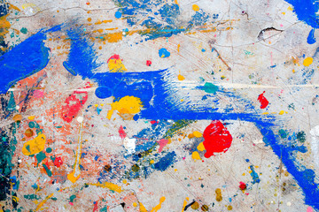 Colorful cement wall abstract background. Dirty cement floor