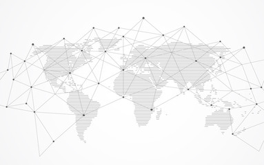 Global network connection. World map point and line composition concept of global business. Vector Illustration