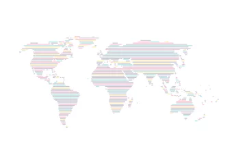 Foto op Canvas Global network connection. World map point and line composition concept of global business. Vector Illustration © royyimzy