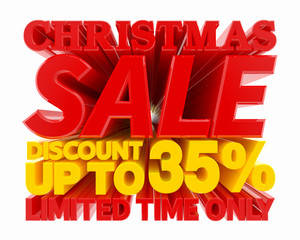 CHRISTMAS SALE DISCOUNT UP TO 35 % LIMITED TIME ONLY illustration 3D rendering