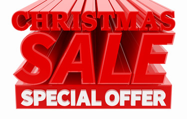 CHRISTMAS SALE SPECIAL OFFER word on white background illustration 3D rendering