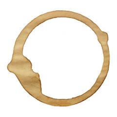 Coffee cup rings isolated on a white background.