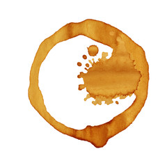 Coffee cup rings isolated on a white background.