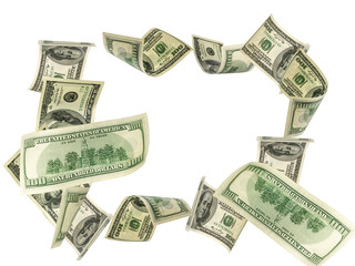 Dollar sign. American money. Cash background, us bill. Money falling.