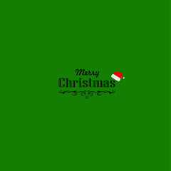 the merry christmas design wallpaper with pines logo on green background