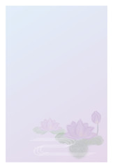 喪中葉書　喪中はがき　睡蓮　喪中ハガキテンプレート　年賀欠礼状