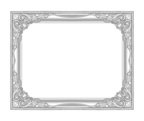 Silver frame isolated on the white background