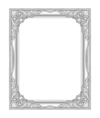 Silver frame isolated on the white background