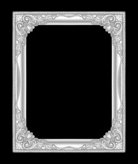 Silver frame isolated on the black background