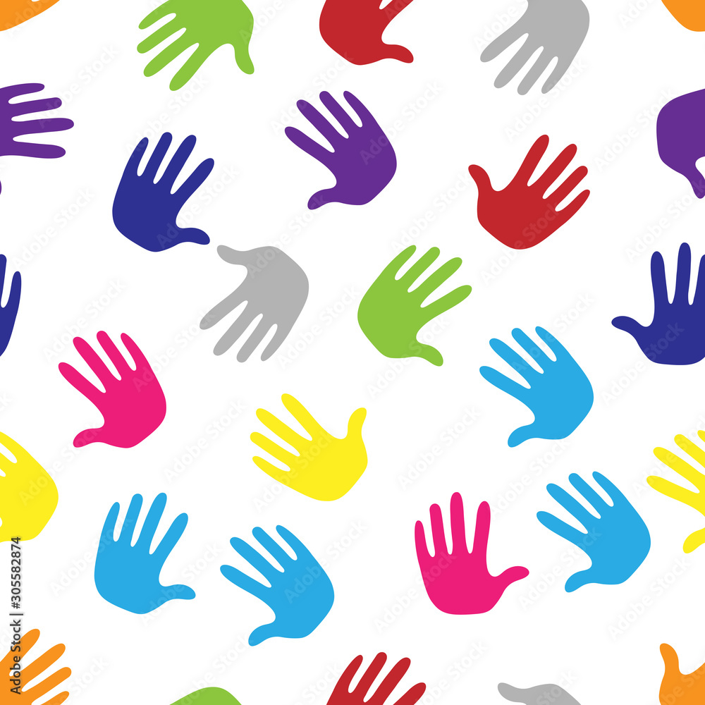 Poster abstract hand background seamless pattern vector
