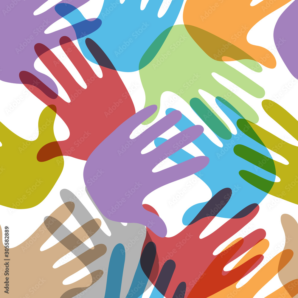 Poster abstract hand background seamless pattern vector