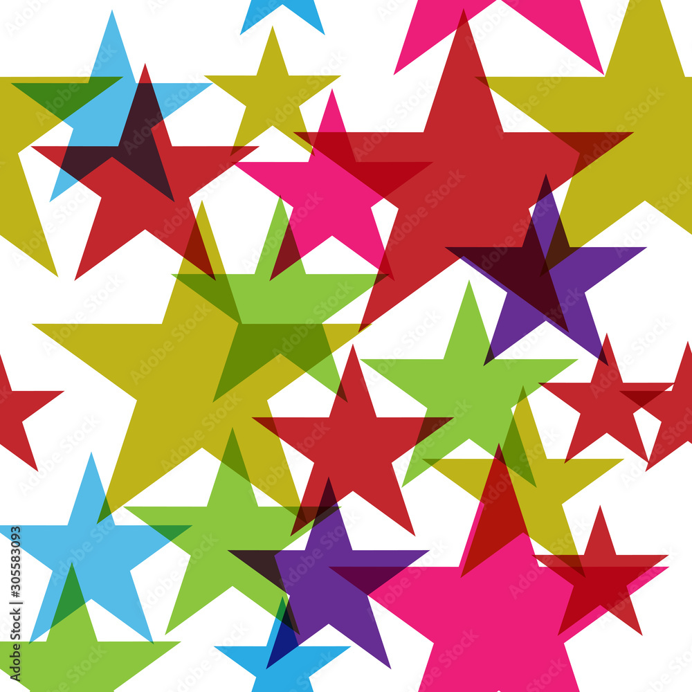 Poster abstract stars background seamless pattern vector