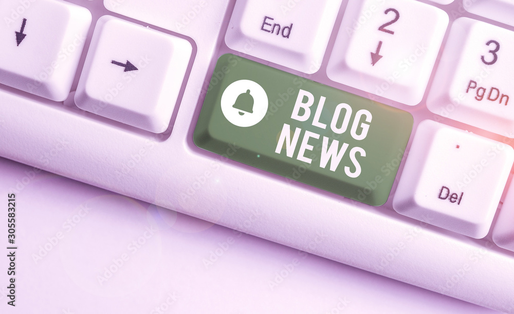 Poster conceptual hand writing showing blog news. concept meaning regularly updated website typically one r