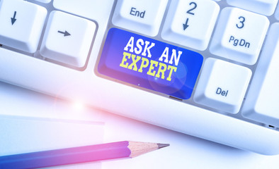 Writing note showing Ask An Expert. Business concept for Superior Reliable Ace Virtuoso Curapp...