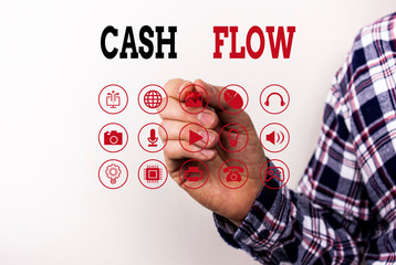 Conceptual hand writing showing Cash Flow. Concept meaning Movement of the money in and out...