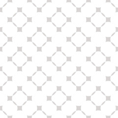 Vector geometric seamless pattern. Simple modern texture with squares, grid, lattice. Abstract background in neutral colors, white and light gray. Minimal design for decoration, fabric, prints, web