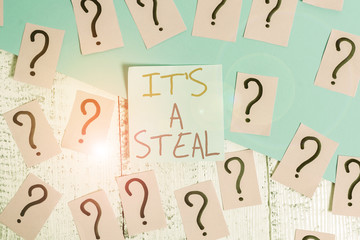 Word writing text It S A Steal. Business photo showcasing Getting confidential informations Cyber...