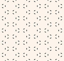 Universal vector seamless pattern. Simple minimal black and white geometric texture. Abstract monochrome minimalist background with tiny rhombus shapes. Design for decor, prints, wallpapers, textile