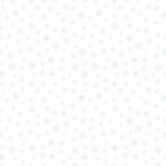 Subtle snow seamless pattern. Elegant Christmas background with small snowflakes on white backdrop. Elegant vector texture. Winter holiday theme. Minimalist repeated design for decor, print, website