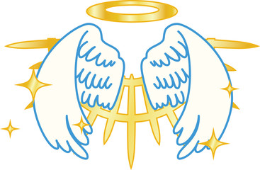 Obraz premium Divine Pop Angel wings with halo